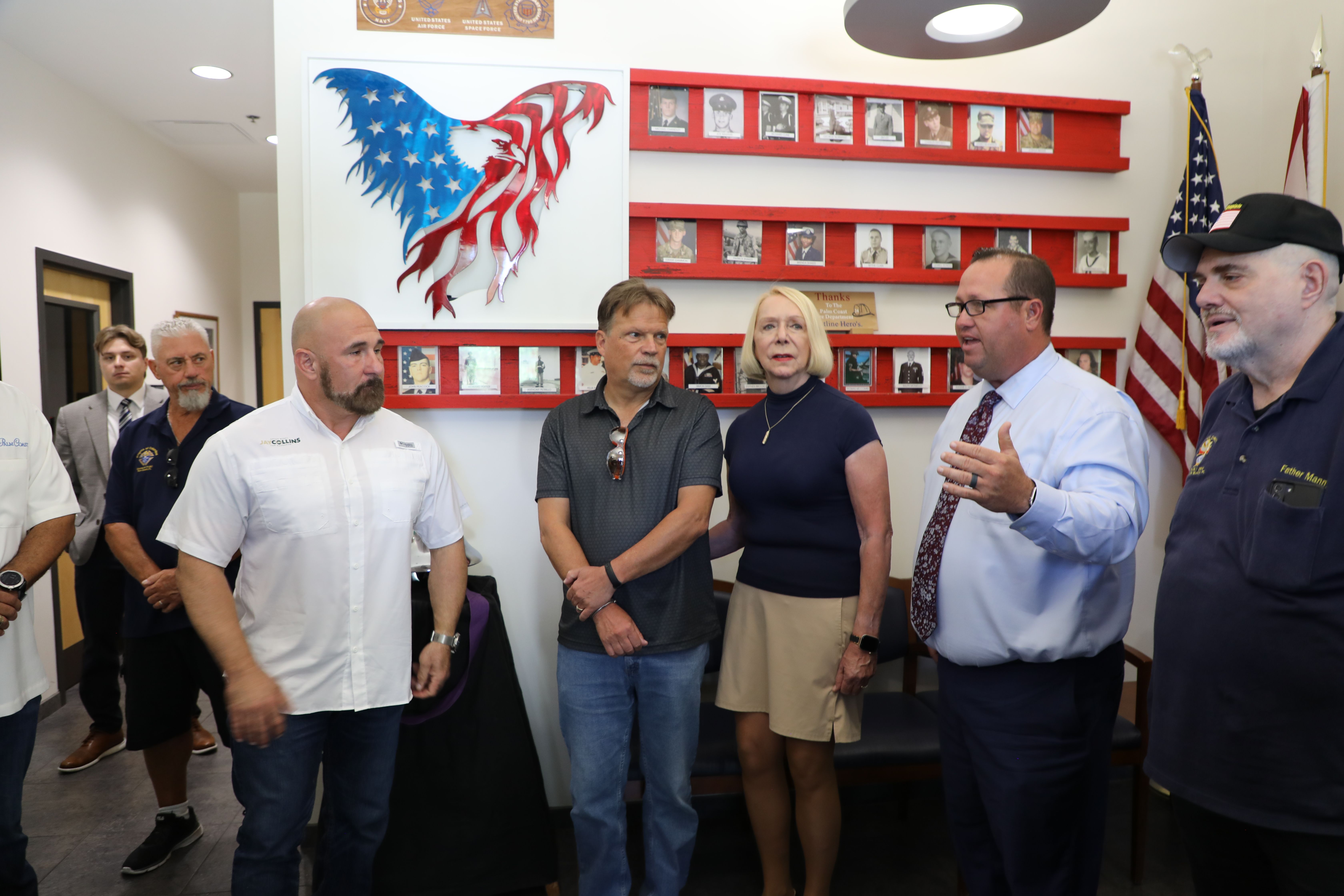 Florida Lieutenant Governor Jay Collins  hears a presentation about the Safe Haven Baby Box