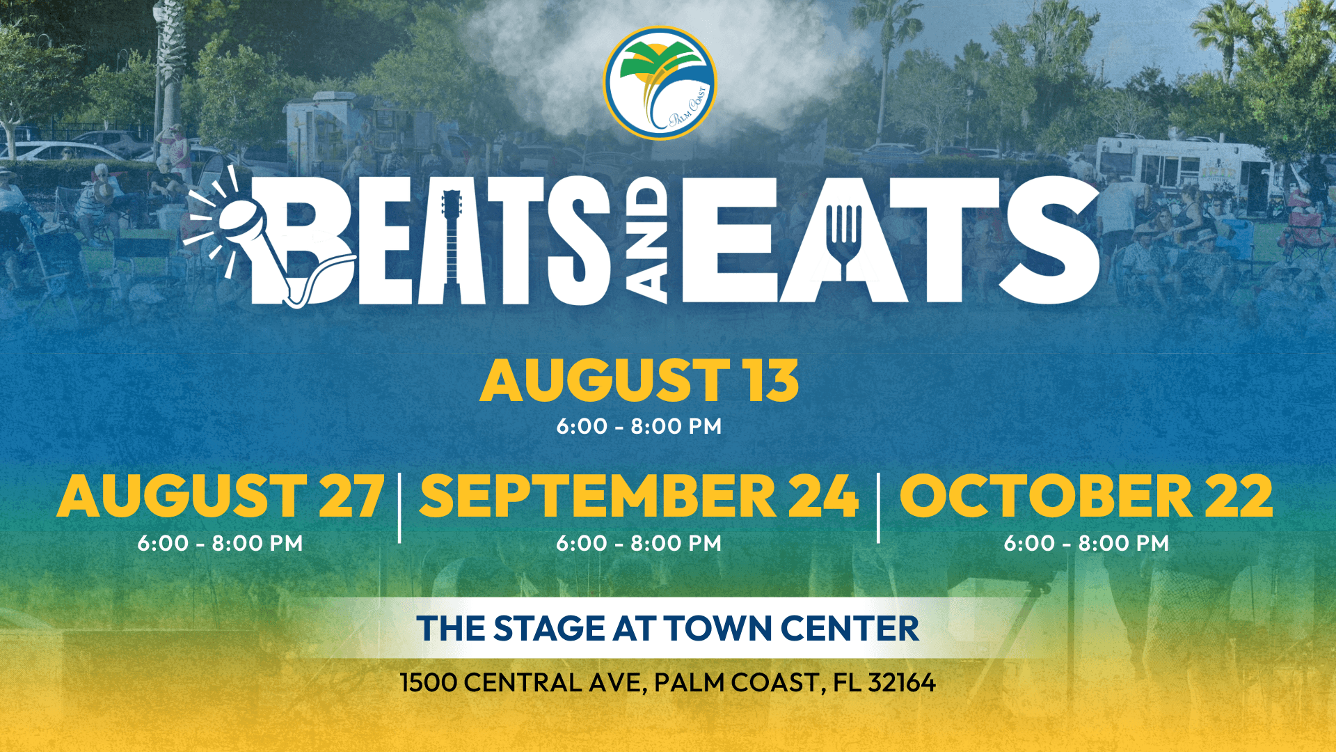 Decorative Graphic with Beats and Eats Information