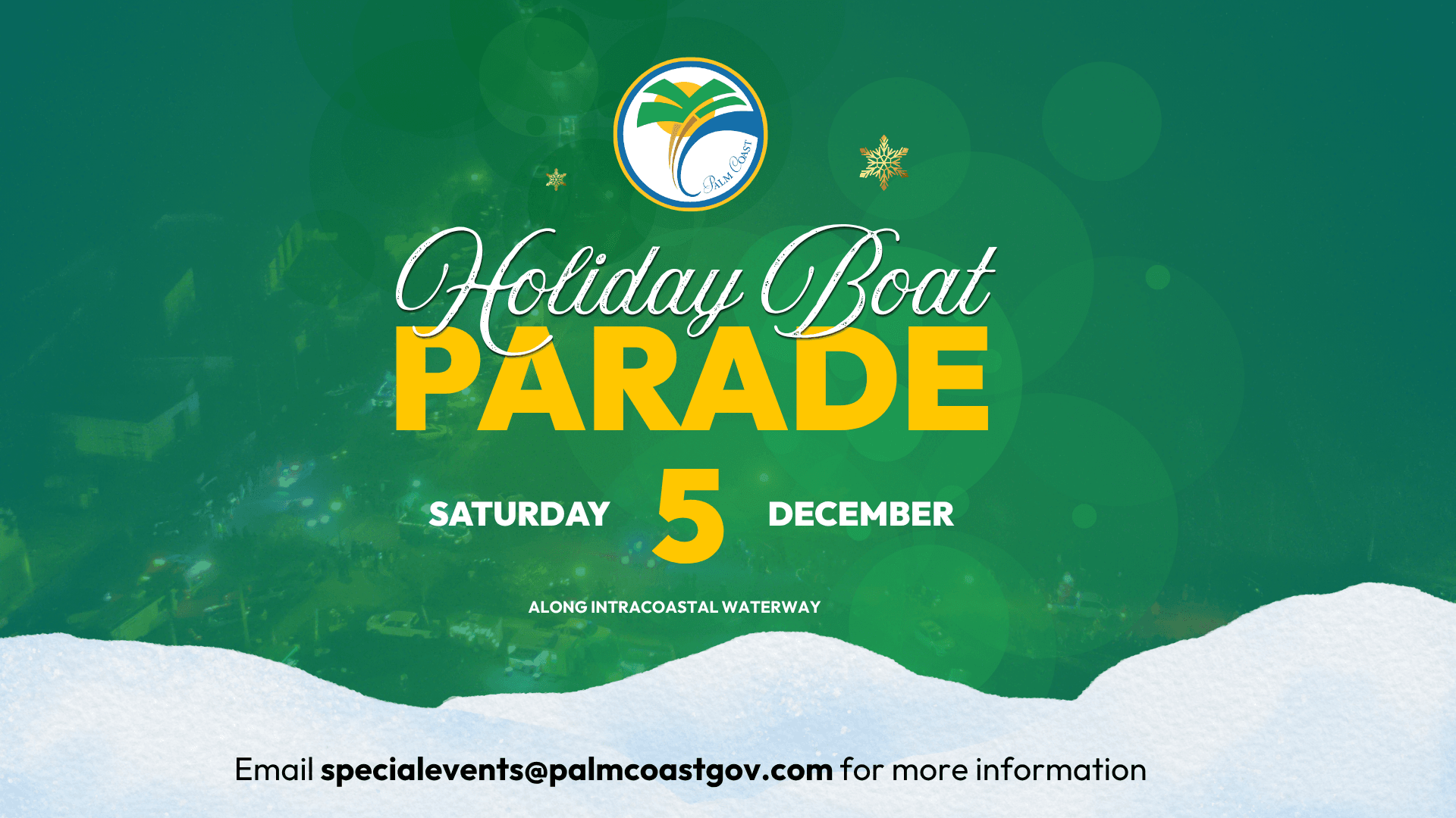Graphic with Holiday Boat Parade Information