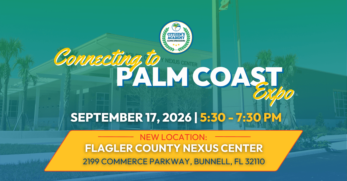 Connecting Palm Coast Expo on Sept 17, 2026 from 5:30-7:30pm at the Nexus Center