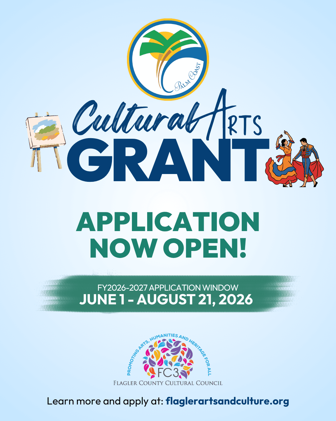 Applications Now Open for FY 2026-2027 Palm Coast Cultural Arts Grant Program, Managed by the Flagler County Cultural Council