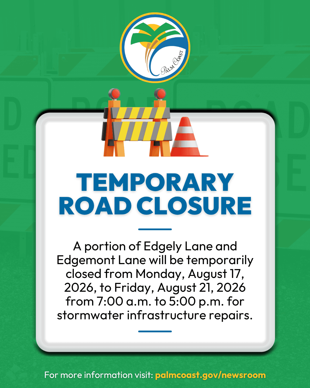 Decorative Graphic with Road Closure Information