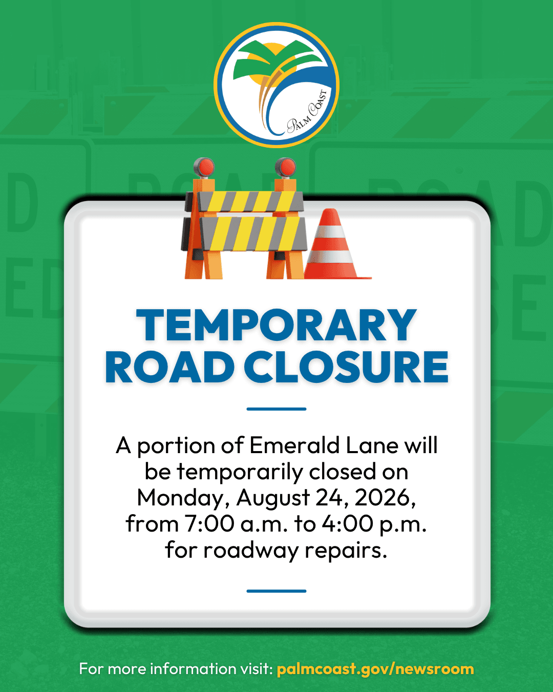 Decorative Graphic with Road Closure Information