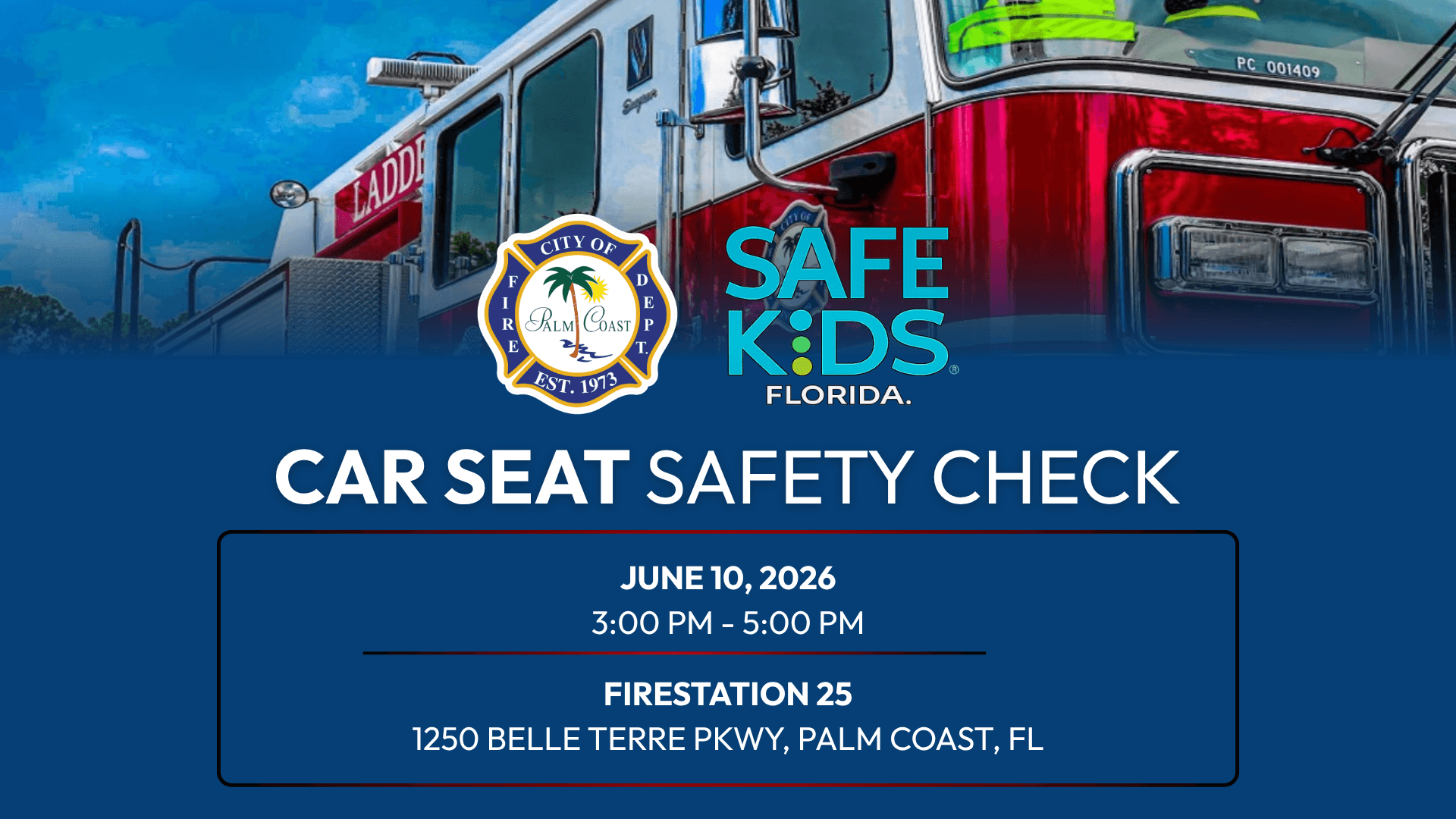 Graphic for PCFD Car Seat Safety Check