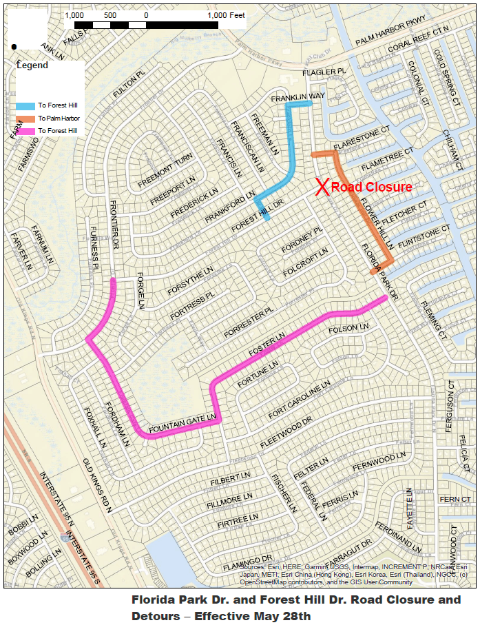 Detour Florida Park Dr