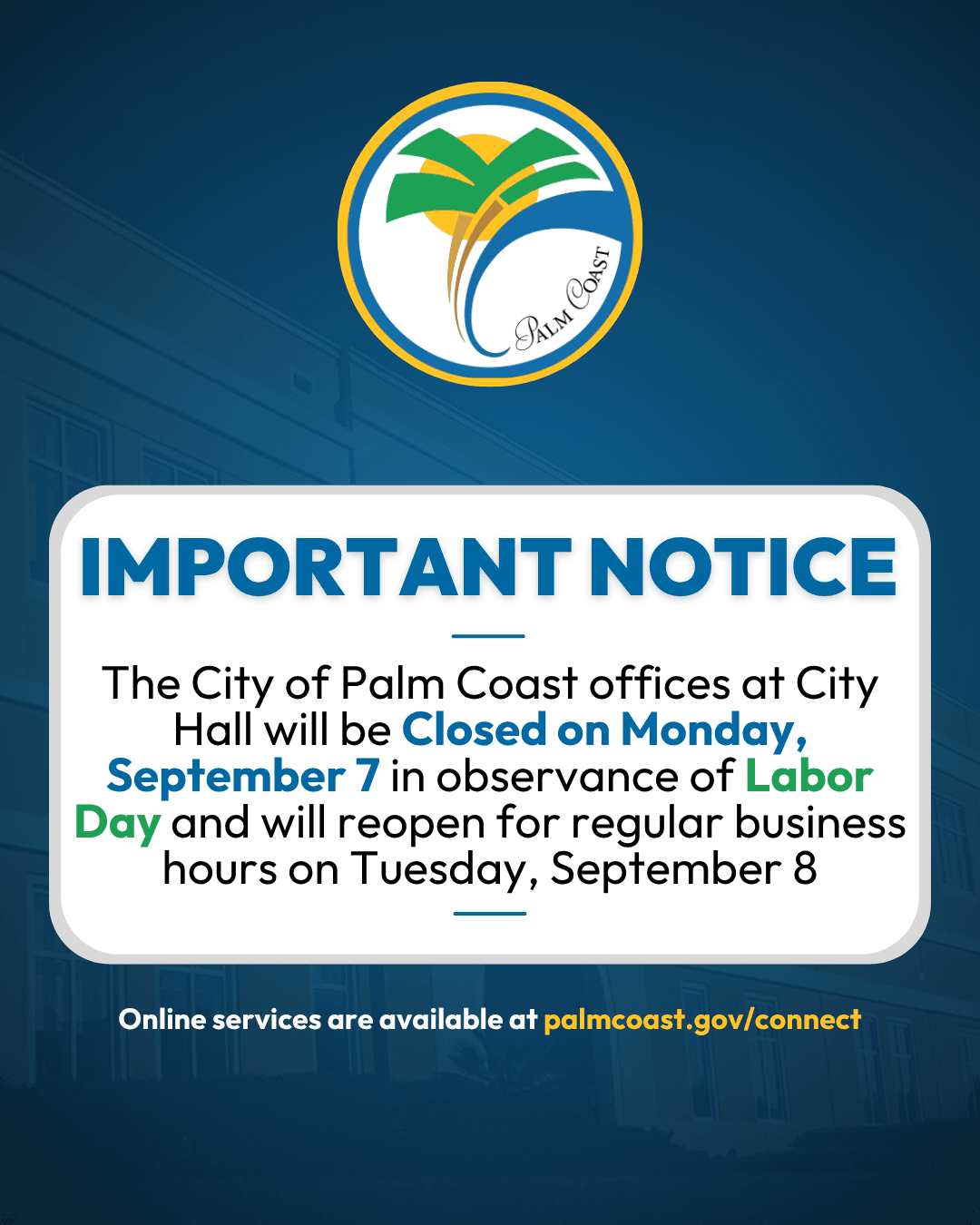 Decorative Graphic with Labor Day Closure Information