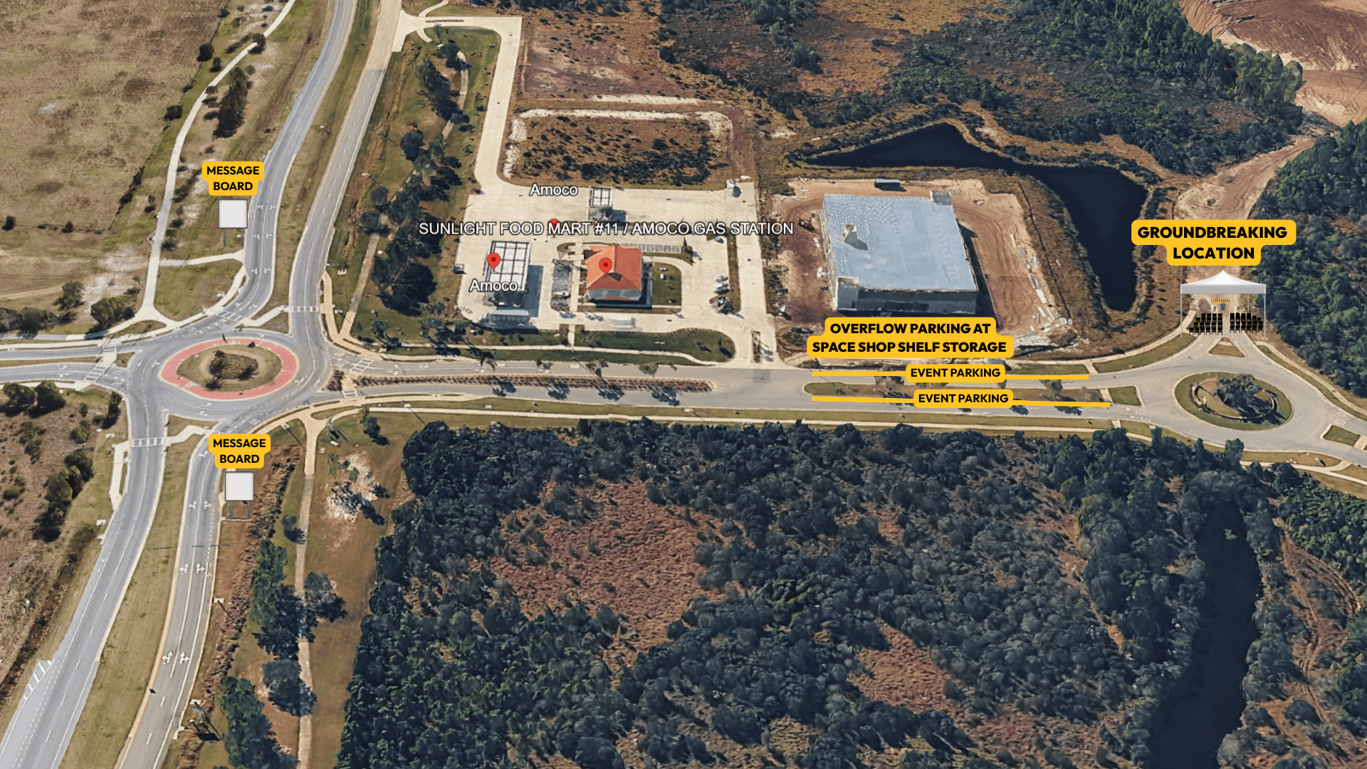 Matanzas Loop Road Groundbreaking site and parking plan