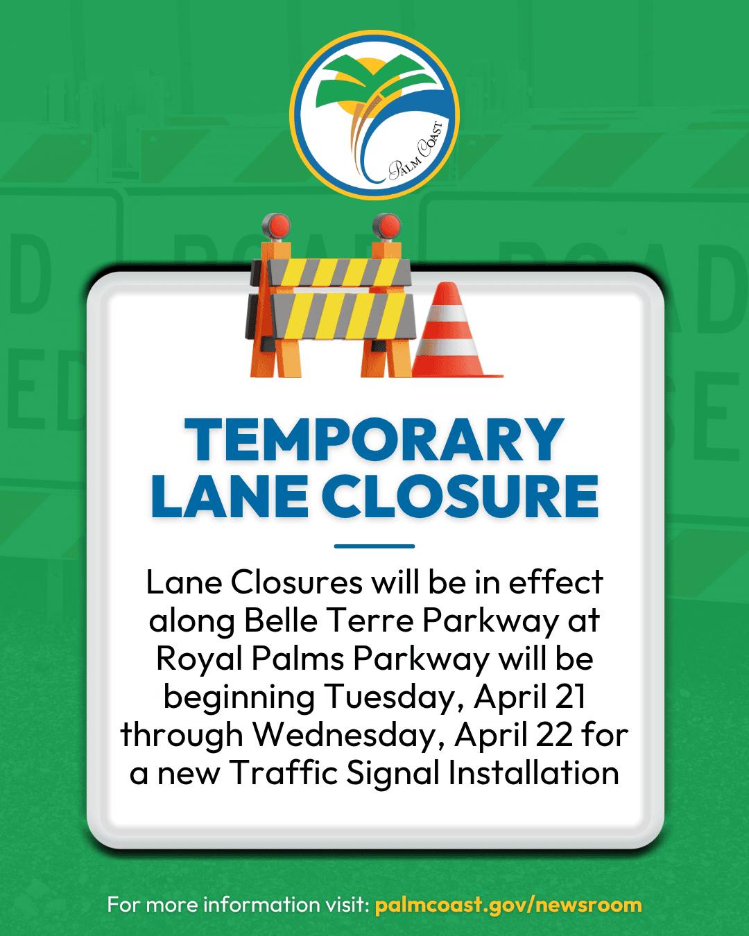 Decorative Design with Lane Closure Information