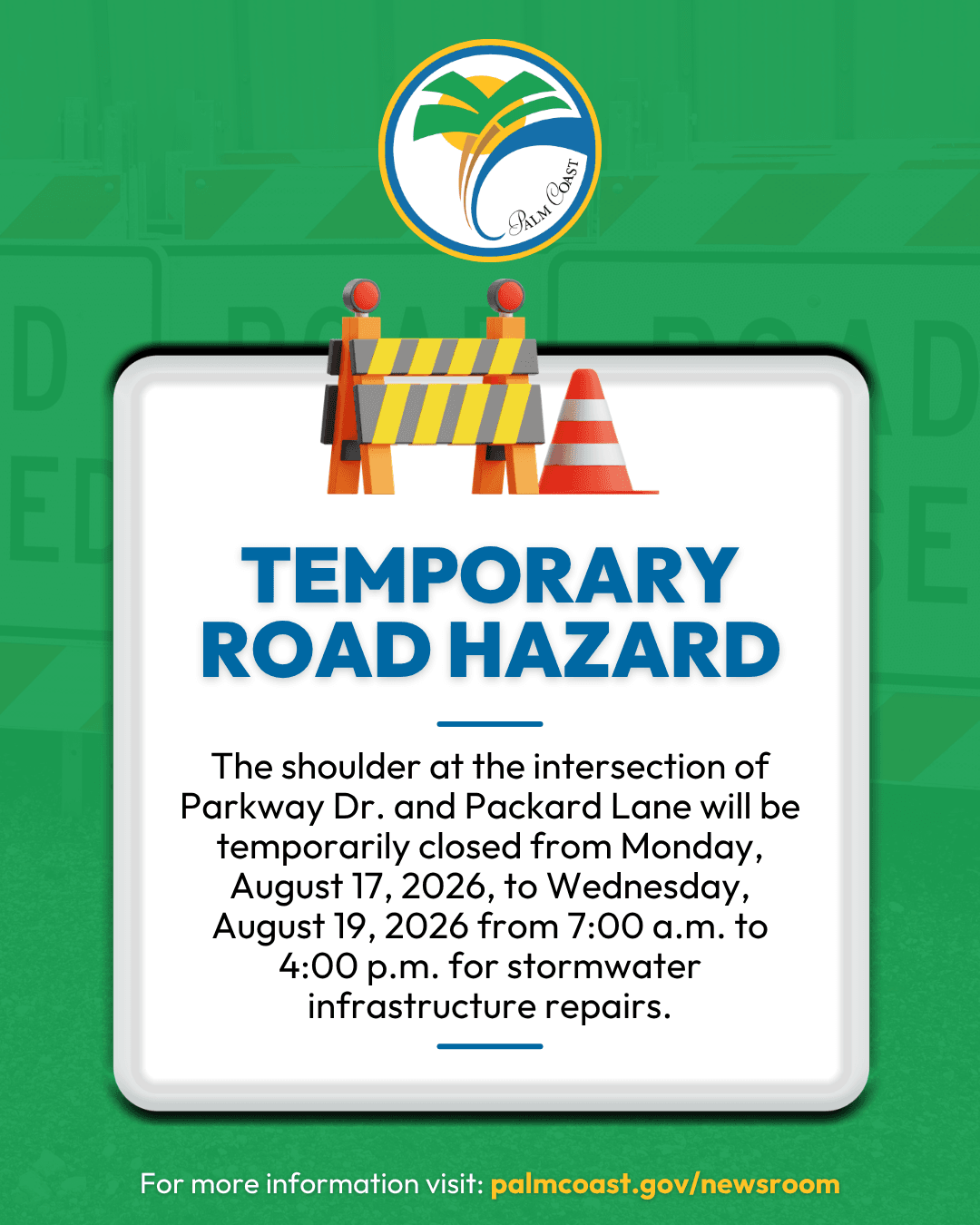 Decorative Graphic with Road Closure Information