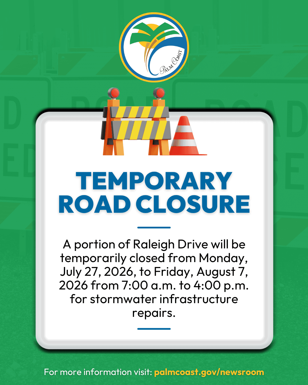 Decorative Graphic with Road Closure Information
