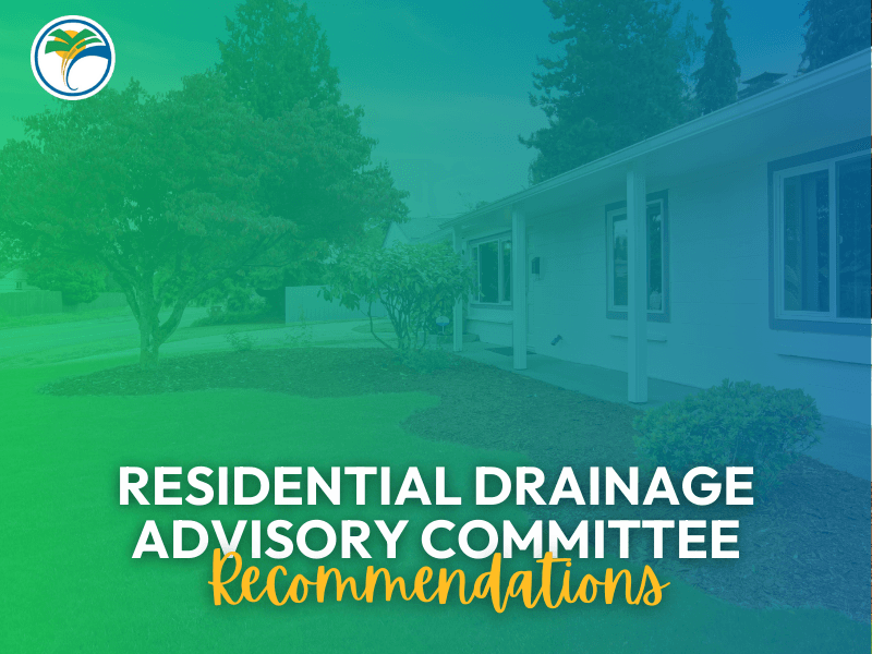 Residential Drainage Advisory Committee Recommends Assistance for Standing Water Concerns