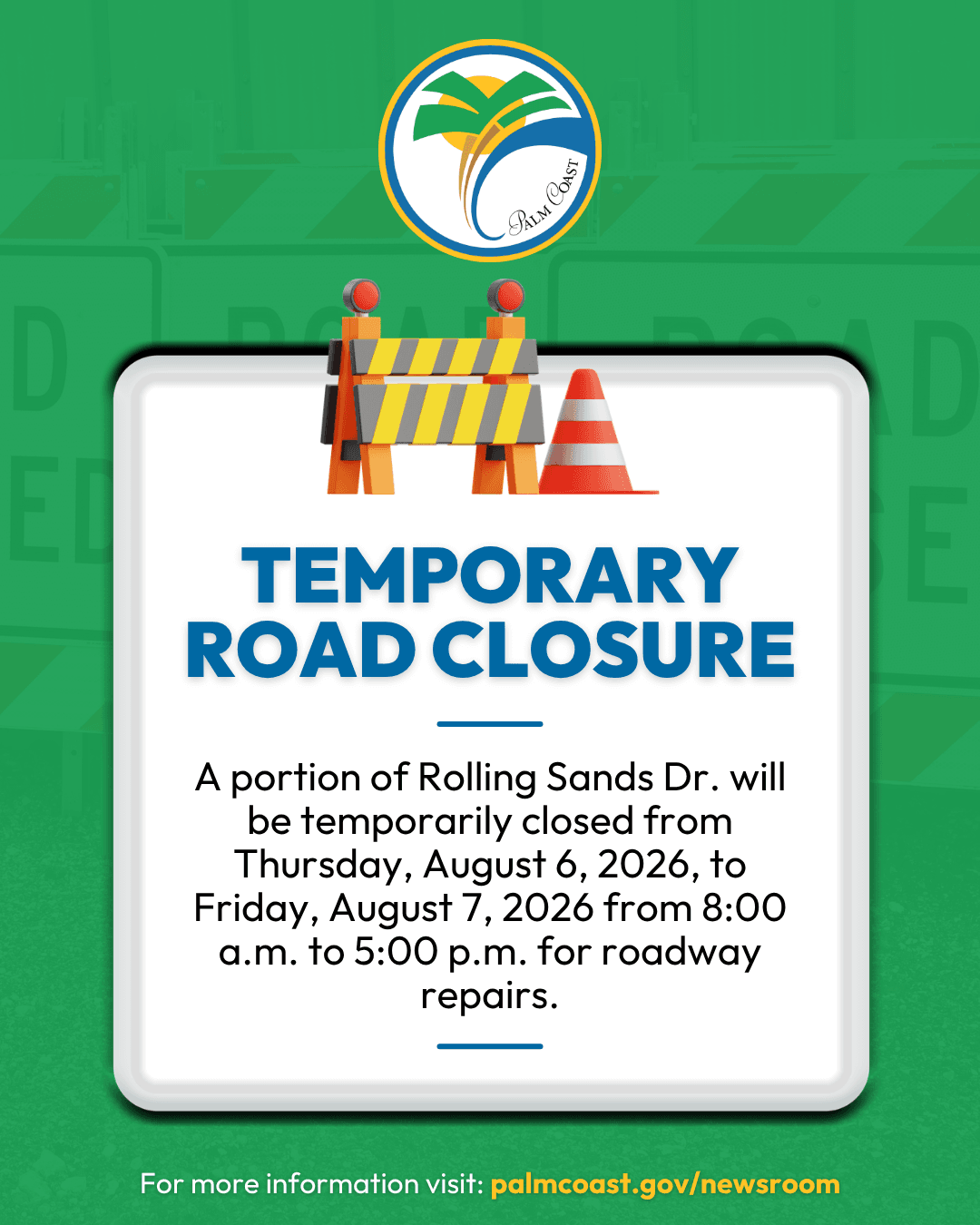 Decorative Graphic with Road Closure Information