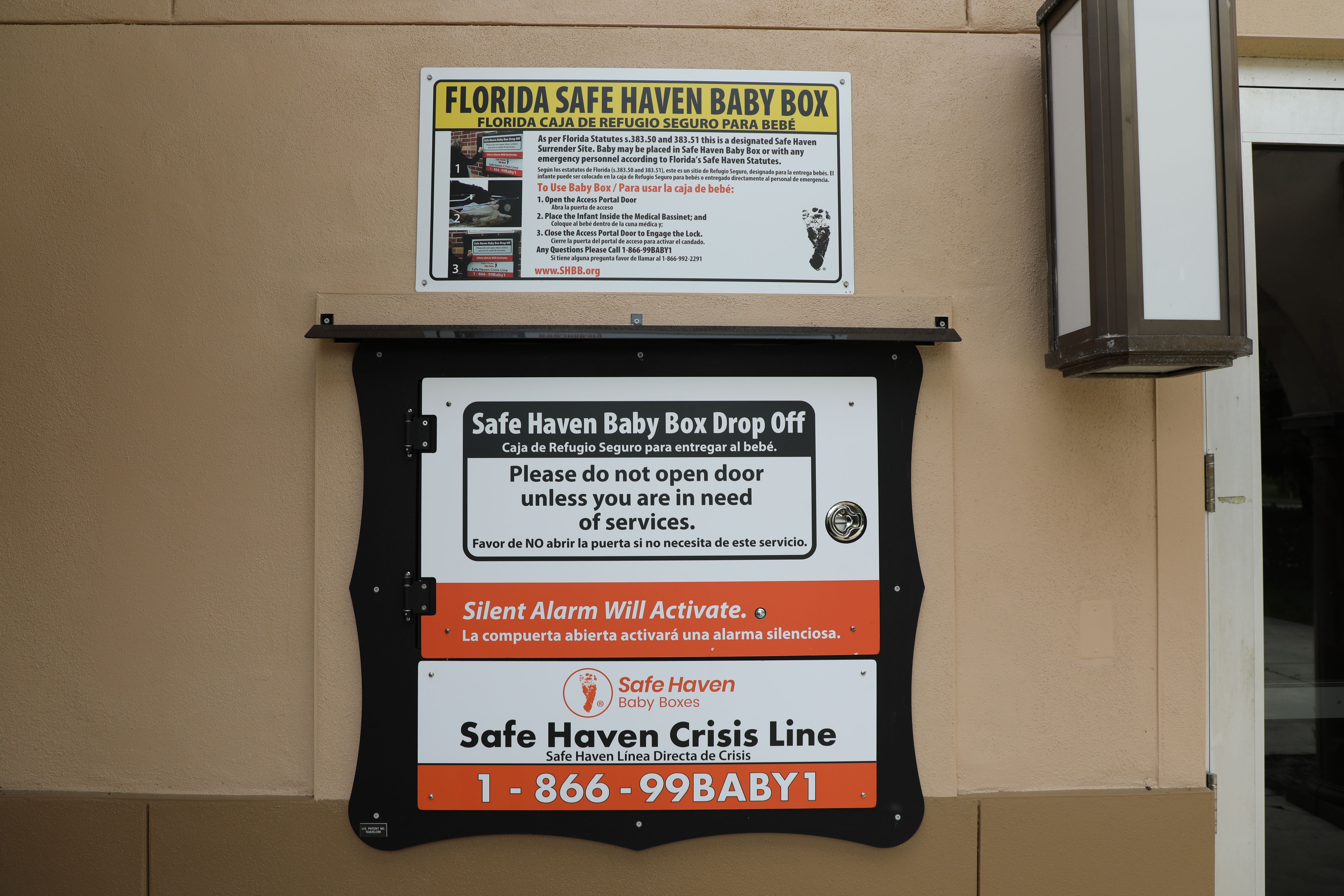 Safe Haven Baby Box at Fire Station 25 outside of the building