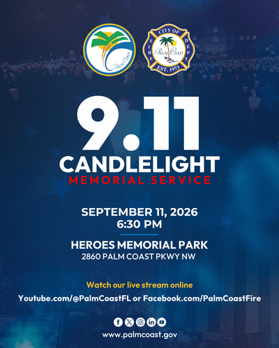 Palm Coast Fire Department to Mark 25th Anniversary of 9/11  at Annual Candlelight Memorial Service