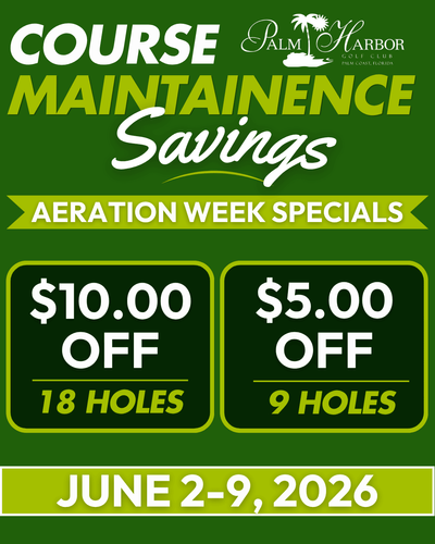 Palm Harbor Golf Club Offers Discounted Rates During Aeration Week