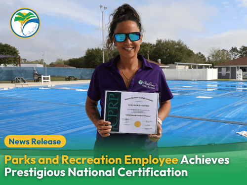 Parks and Rec Employee holding certification