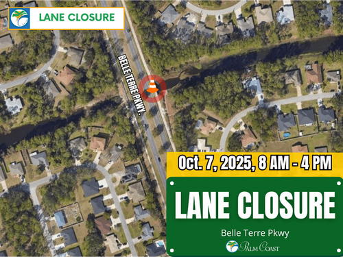 Belle Terre Parkway Lane Closure Planned for October 7