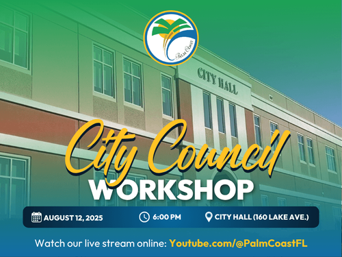 City Council Workshop Meeting on August 12 at 6 p.m.
