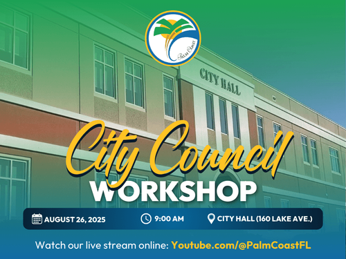 City Council Workshop Meeting on August 26 at 9 a.m.