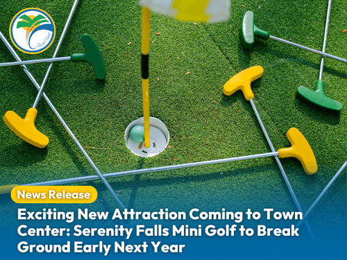Exciting New Attraction Coming to Town Center: Serenity Falls Mini Golf to Break Ground Early Next Year