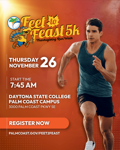 The 2026 Feet to Feast Thanksgiving 5K will take place Thursday, November 26, allowing runners and walkers to start Thanksgiving morning with a fun, festive event surrounded by family, friends, and community.