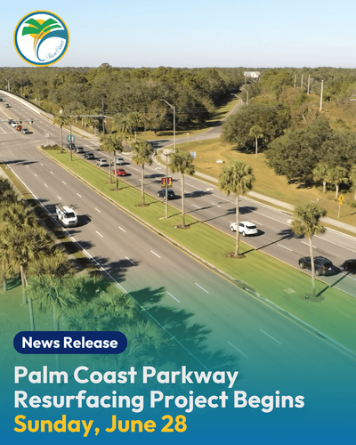 Palm Coast Parkway Resurfacing Project Begins Sunday, June 28