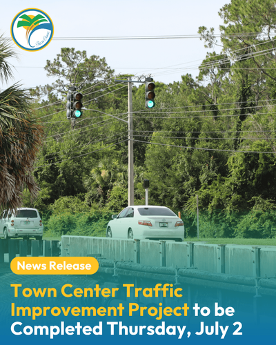 Decorative Graphic with Photo of Town Center and Old Kings Intersection