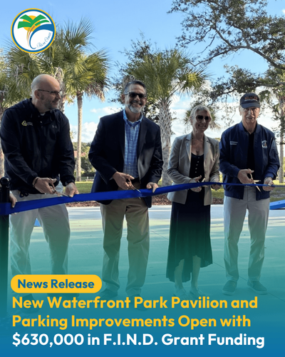 New Waterfront Park Pavilion and Parking Improvements Open with $630,000 in F.I.N.D. Grant Funding