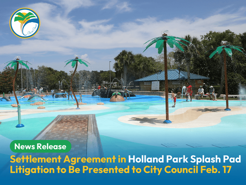 Settlement Agreement in Holland Park Splash Pad Litigation to Be Presented to City Council February 17