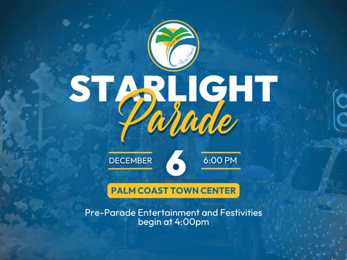 Starlight Parade Event information for Dec 6 with pre-parade activities at 4pm and parade at 6pm